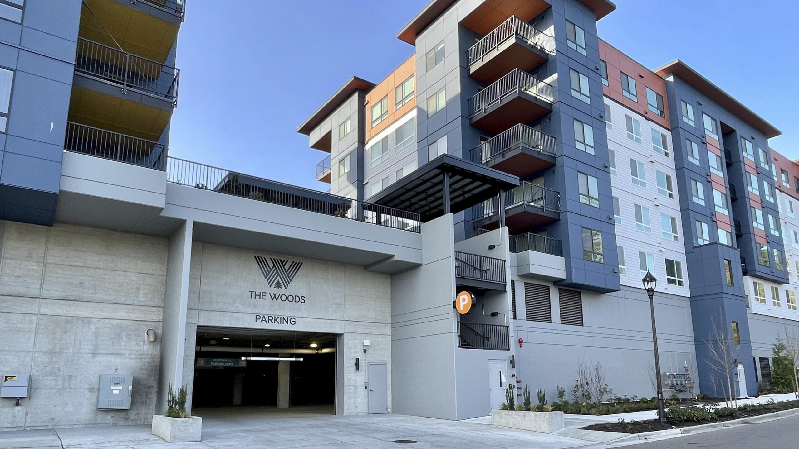Apartment covered parking garage at the The Woods at Alderwood
